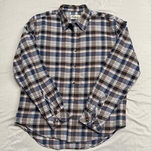 California Shirt Co. Men's Plaid Button-Down Shirt - Blue and Brown